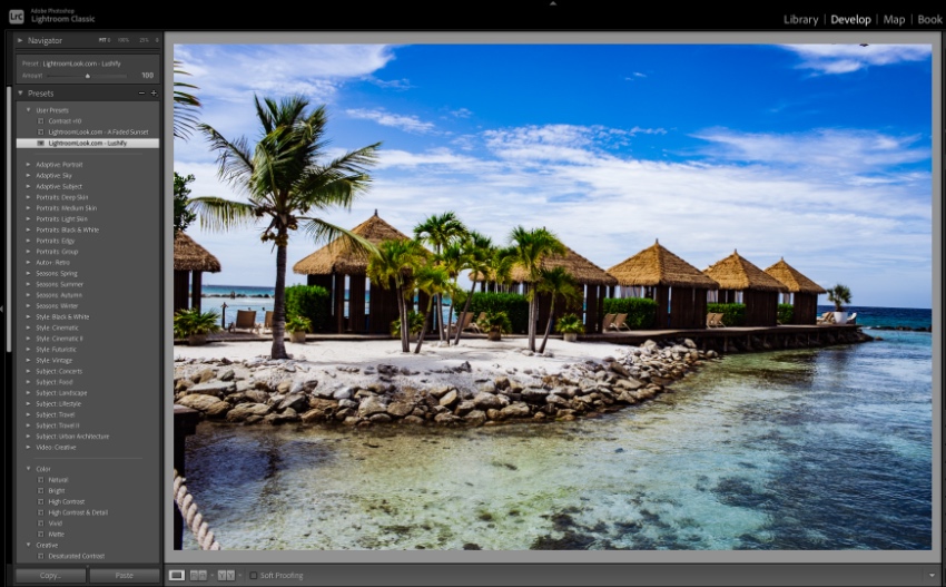 Hover over your new preset to preview, then click to apply.